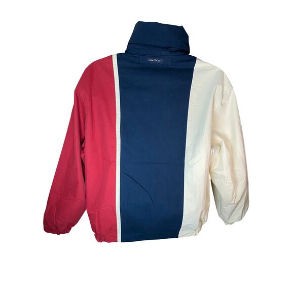 Nautica Reversible Coat Jacket Men’s Size Large Hidden Hood Navy Gray Outdoor - Picture 8 of 16